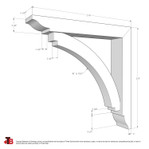 Cedar Bracket 14T6 — dimensional sketch with measurements | Timber Build