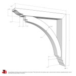 Cedar Bracket 14T7 — dimensional sketch with measurements | Timber Build