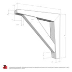 Cedar Bracket 115T9 — dimensional sketch with measurements | Timber Build