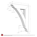 Cedar Bracket 16T1 — dimensional sketch with measurements | Timber Build