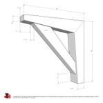 Cedar Bracket 115T7 — dimensional sketch with measurements | Timber Build