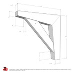 Cedar Bracket 115T6 — dimensional sketch with measurements | Timber Build