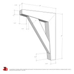 Cedar Bracket 115T4 — dimensional sketch with measurements | Timber Build