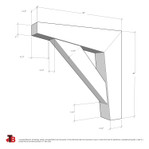 Cedar Bracket 115T2 — dimensional sketch with measurements | Timber Build