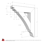 Cedar Bracket 16T2 — dimensional sketch with measurements | Timber Build
