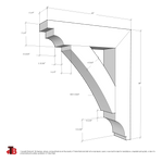 Cedar Bracket 16T2 — dimensional sketch with measurements | Timber Build