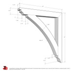 Cedar Bracket 16T4 — dimensional sketch with measurements | Timber Build
