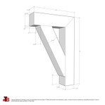 Cedar Bracket 18T2 — dimensional sketch with measurements | Timber Build