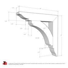 Cedar Bracket 14T10 — dimensional sketch with measurements | Timber Build