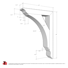 Cedar Bracket 10T15 — dimensional sketch with measurements | Timber Build