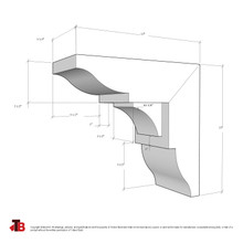 Cedar Bracket 14T13 — dimensional sketch with measurements | Timber Build