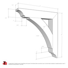 Cedar Bracket 03T7X — dimensional sketch with measurements | Timber Build