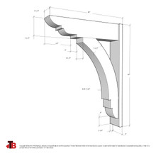 Cedar Bracket 11T5 — dimensional sketch with measurements | Timber Build