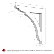 Cedar Bracket 11T8 — dimensional sketch with measurements | Timber Build