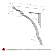 Cedar Bracket 14T17 — dimensional sketch with measurements | Timber Build