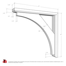 Cedar Bracket 12T4 — dimensional sketch with measurements | Timber Build