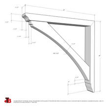 Cedar Bracket 02T6 — dimensional sketch with measurements | Timber Build
