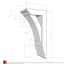 Cedar Bracket 02T15 — dimensional sketch with measurements | Timber Build