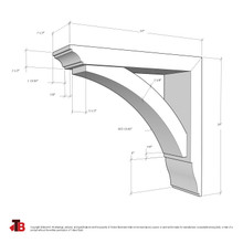 Cedar Bracket 02T16 — dimensional sketch with measurements | Timber Build
