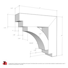 Cedar Bracket 07T4 — dimensional sketch with measurements | Timber Build