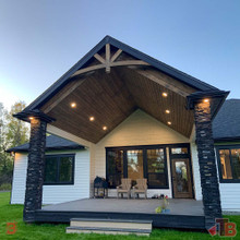 Cedar Gable Bracket 45T84 — installed on pavilion | Timber Build