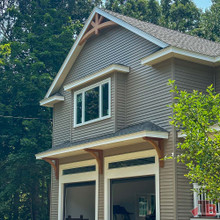 Cedar Gable Bracket 45T60 — front garage accent | Timber Build