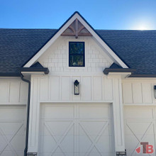 Cedar Gable Bracket 41T48 — installed above garage | Timber Build