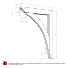Cedar Bracket 10T8 — dimensional sketch with measurements | Timber Build
