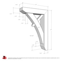 Cedar Bracket 13T3 — dimensional sketch with measurements | Timber Build