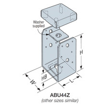 ABU66Z Post Base – Galvanized for 6x6 S4S / RS