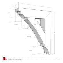 Cedar Bracket 16T2 — dimensional sketch with measurements | Timber Build