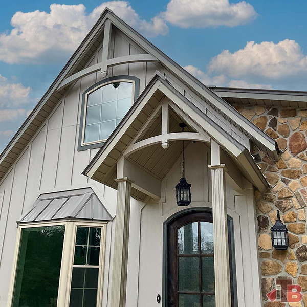 Cedar Gable Bracket 40T96 — installed on front porch | Timber Build