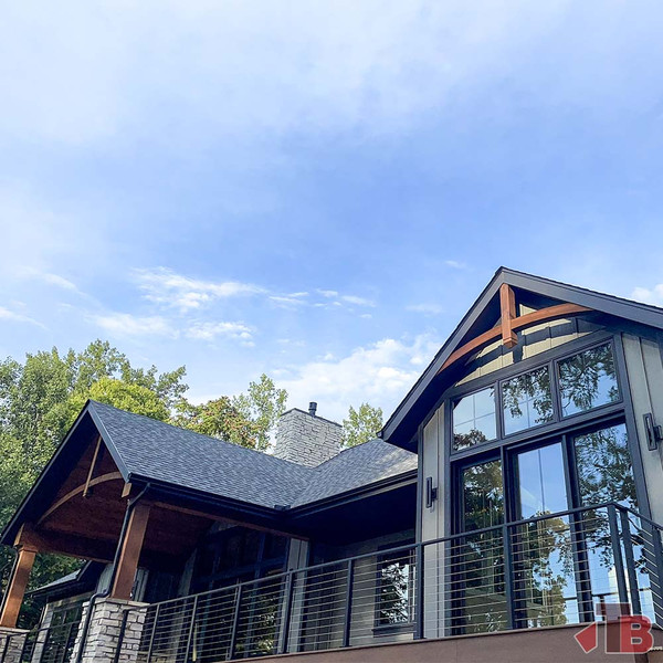 Cedar Gable Bracket 40T96 — front gable wide view | Timber Build