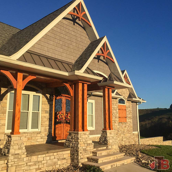 Cedar Gable Bracket 43T108 — front porch gable accent | Timber Build