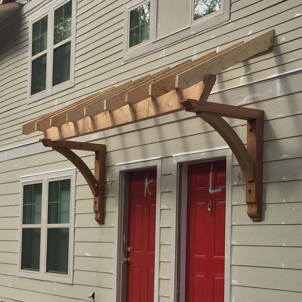 Cedar Bracket 10T11 — installed on home exterior view | Timber Build