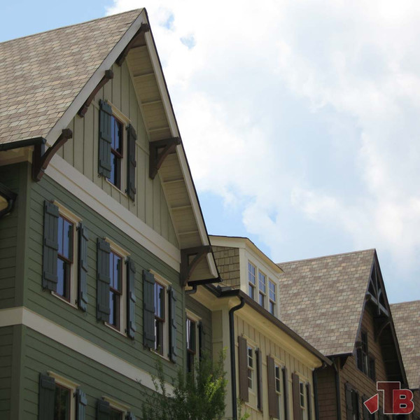 Cedar Bracket 01T1 — installed on home gable, exterior view | Timber Build