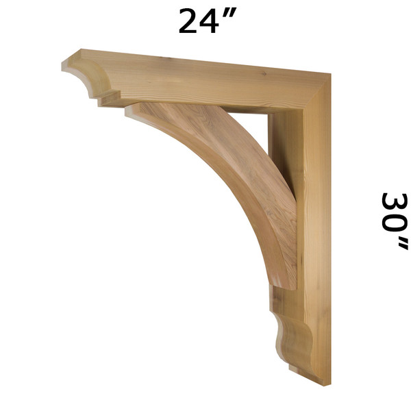 Cedar Bracket 10T25 — Western Red Cedar angled view | Timber Build