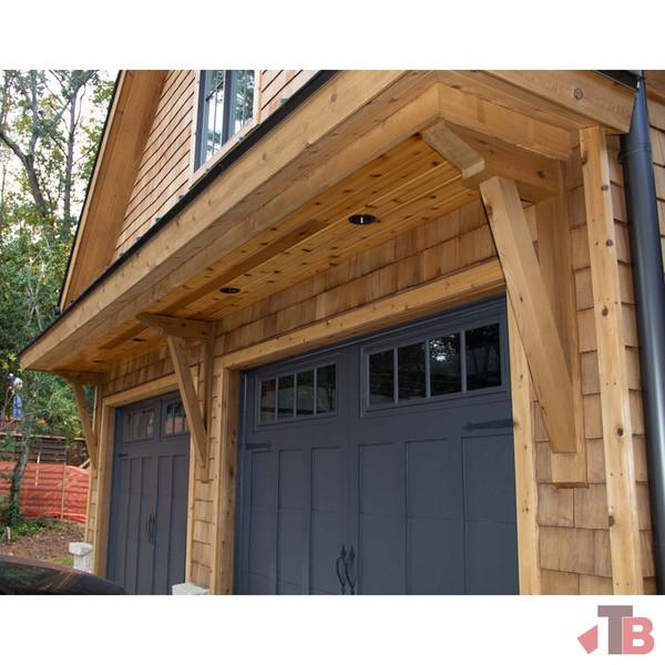 Cedar Bracket 113T45 — installed front porch view | Timber Build