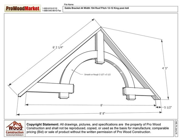 Gable Bracket 44 BP Handcrafted by Timber Build