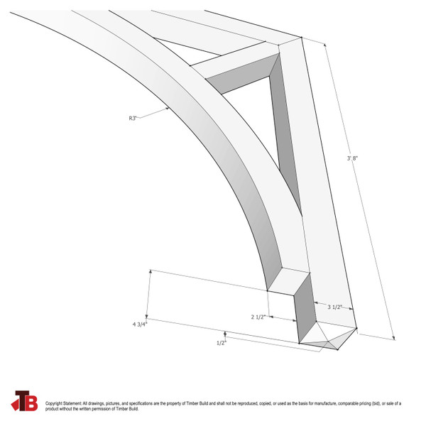 Cedar Bracket 17T12 — alternate dimensional sketch | Timber Build