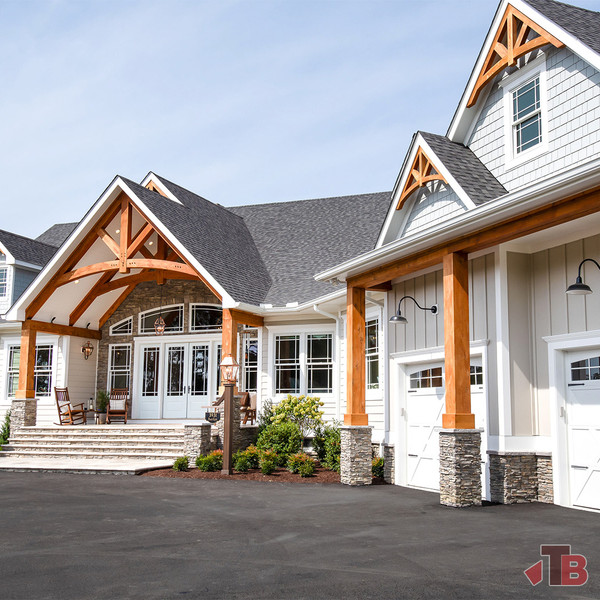 Cedar Gable Bracket 45T60 — installed on garage | Timber Build