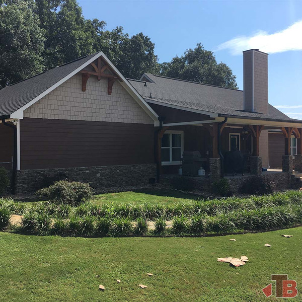 Cedar Gable Bracket 41T72 — installed above side garage | Timber Build