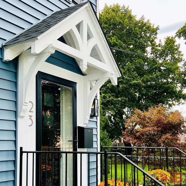 Cedar Gable Bracket 41T60 — installed on front porch | Timber Build