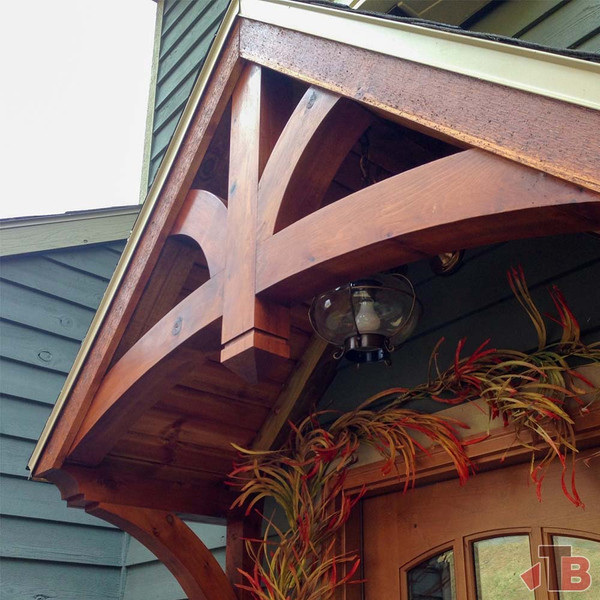 Cedar Gable Bracket 43T48 — front home exterior | Timber Build
