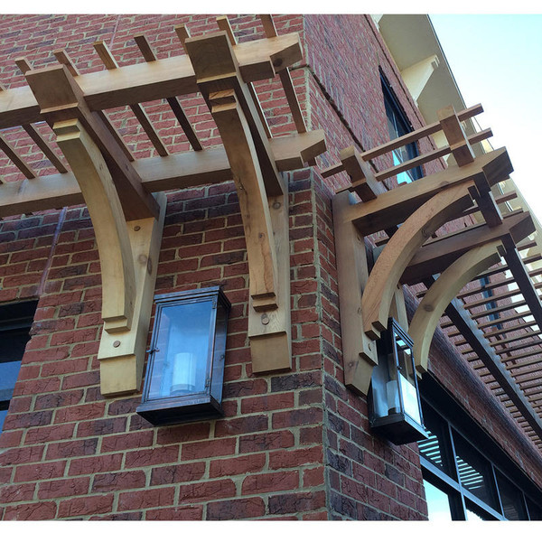 Cedar Bracket 113T5 — Western Red Cedar angled view | Timber Build