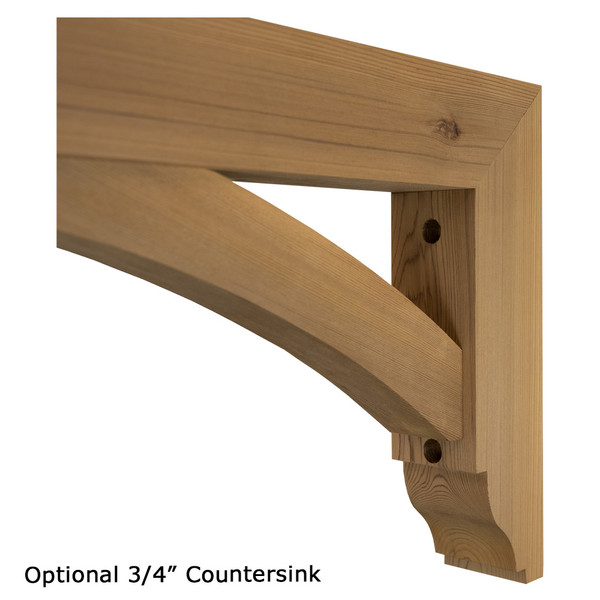 Cedar Bracket 02T37 — countersink detail with text | Timber Build