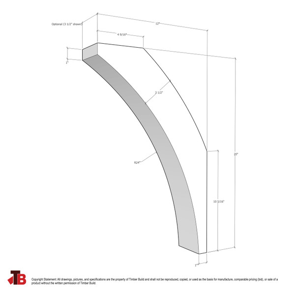 Cedar Knee Brace 61T5 — dimensions | Timber Build
