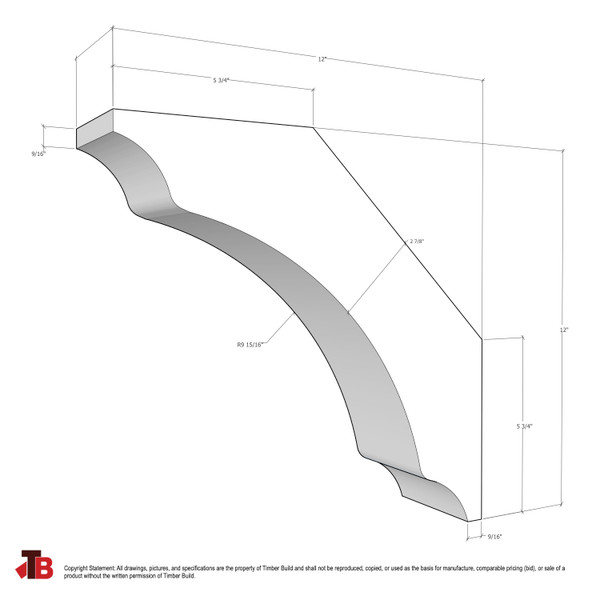 Cedar Knee Brace 64T5 — dimensions | Timber Build