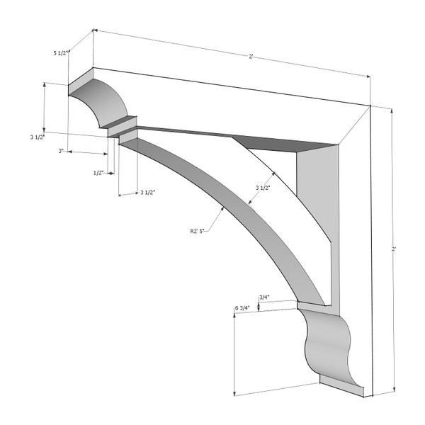 Cedar Bracket 10T10 — side profile view | Timber Build