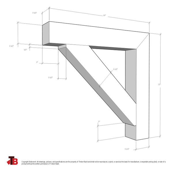 Cedar Bracket 18T4 — dimensional sketch with measurements | Timber Build